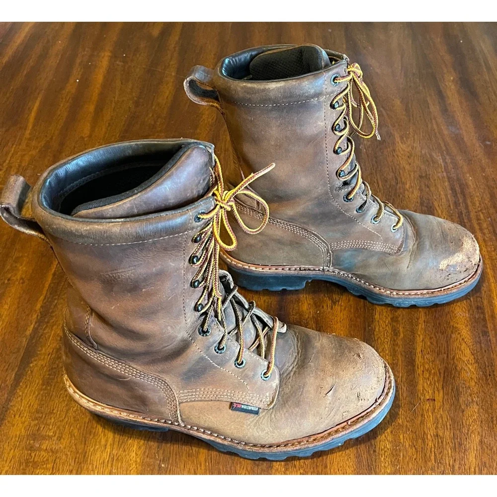 Red Wing 4420 Brown Leather Waterproof Work Boots Men's Size 9.5‎ D Vibram